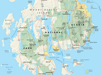 Acadia National Park Map cartography maps