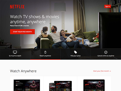 Netflix Home - Realign fixui font awesome landing netflix realign redesign splash