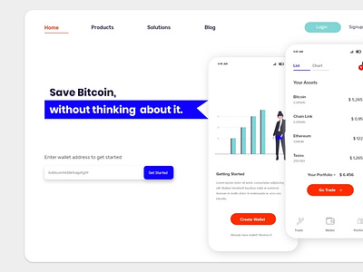 Save In Bitcoin Landing Page app bitcoin crypto design ui uidesign