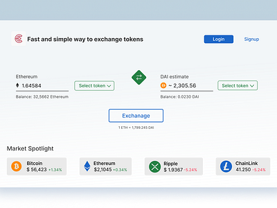 Exchange Tokens app bitcoin crypto design ui uidesign uidx ux