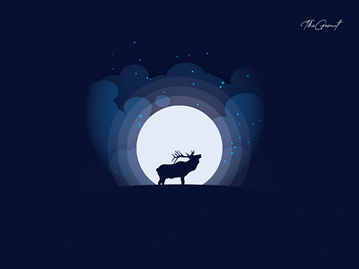 An Elk and a Moon