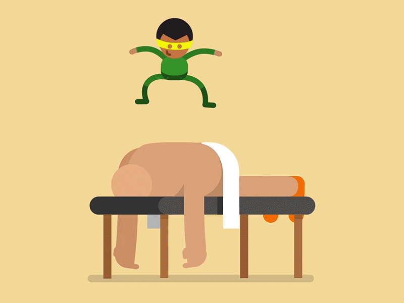 Massage animation character jump massage