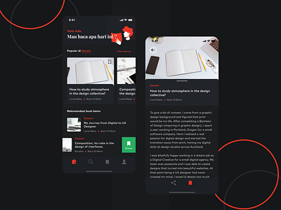 Daily Blog Reading App app article blog design illustration read ui ux