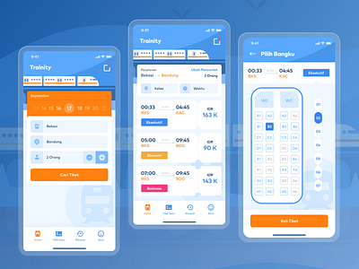 Trainity App - Train Booking App Design