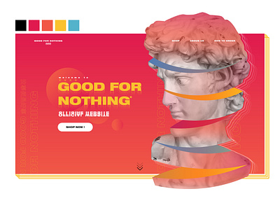 Statue Landing Concept app illustration ui ux web website