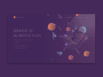 Exploration - Landing For Space Trip Website ! astronaut header illustration landing space ui ux vector web