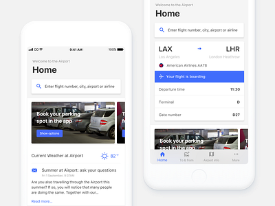 Airport home for bookmarked flight airport app clean design flight interface ios ios11 iphone ui user