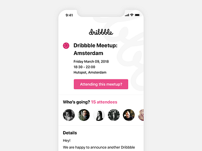 Meetup overview - iOS app amsterdam app dashboard interface ios iphone meetup overview profile screen