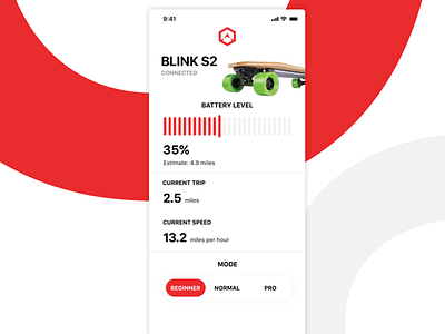 Electric Skateboarding App - Dashboard