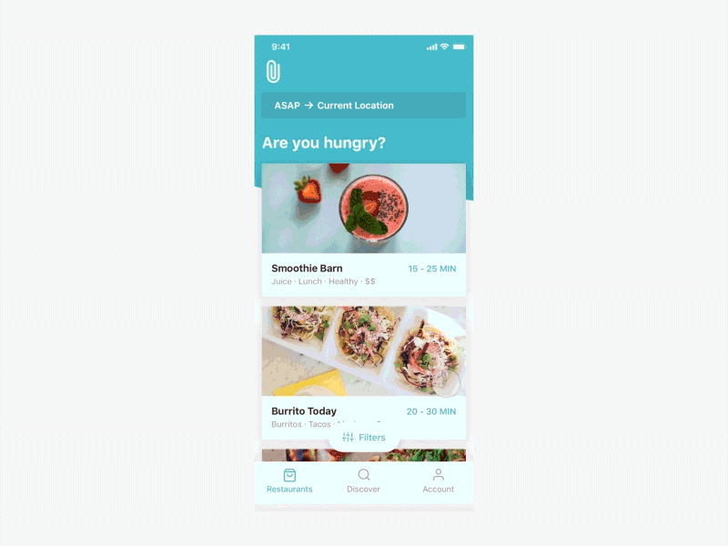 Food delivery app app delivery food ios12 micro transition ux