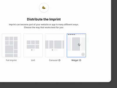 Distribute Imprint Hover Interactions animation dashboard hover interaction product design ui ux