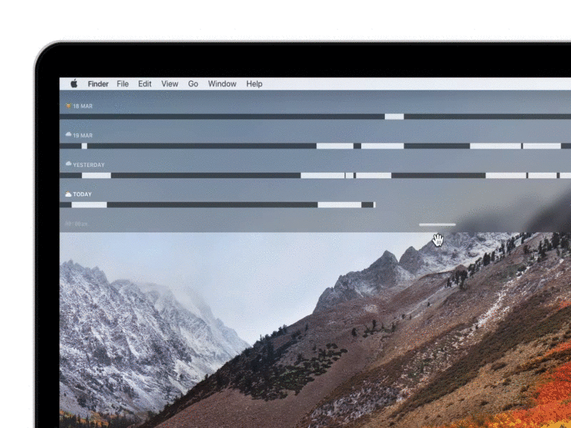 Saent — Pull Down framer line mac app time track