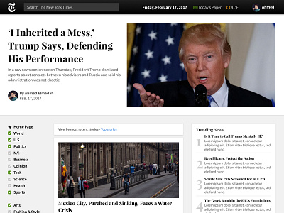 The New York Times Social concept facebook homepage nytimes redesign the new york times