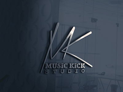 MUSIC KICK STUDIO LOGO. app icon design branding design flat font logo icon logo logo design vector