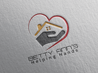 BETTY ANN'S HELPING HAND LOGO. branding design flat icon logo logo design real estate logo ui ux vector