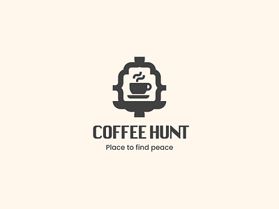 Coffee hunt art branding clean coffeeshop icon illustration logo logo design minimal typography ui