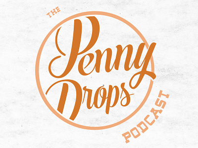 The Penny Drops Podcast Logo highlands introducing orange podcast stamp voyager