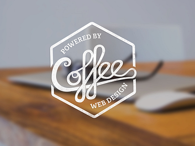 poweredbycoffee adelle hexagon logo script