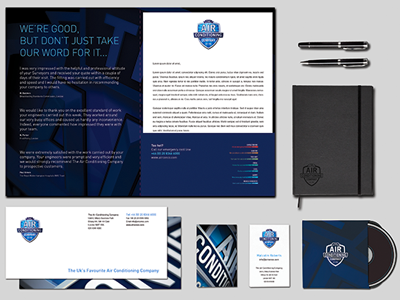 Branding Aircon branding business business card design folder illustration logo professional stationary vector