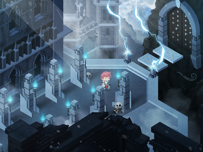 Game World - Hollows art castle computer game concept cute eminence evil castle fantasy game game ui isometric lightning