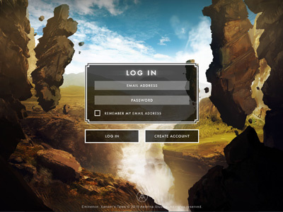 Login account creation email game interface login password screen ui user interface ux video game