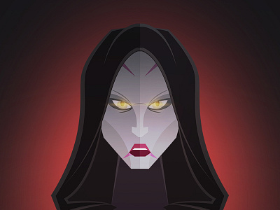 Asajj Ventress asajj ventress assassin clone wars face female flat design glowing eyes hood illustration portrait sith star wars