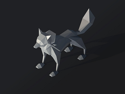 Low Poly Wolf 3d 3dmodel abstract animal art dog fox illustration low poly lowpoly paper wolf