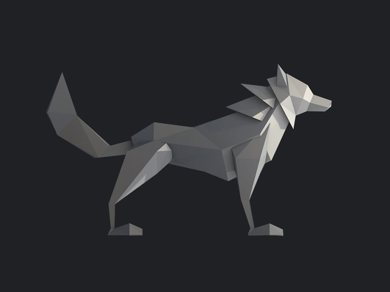 Low Poly Wolf (Side) by Jonathan Lam on Dribbble