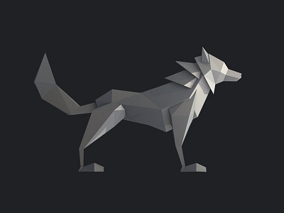 Low Poly Wolf (Side) 3d 3dmodel abstract animal art dog fox illustration low poly lowpoly paper wolf