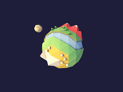 Low Poly Planet - Green