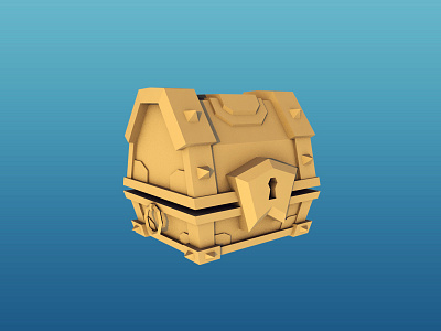 Game Chest 3d app box chest design flat game lowpoly mobile render treasure ui