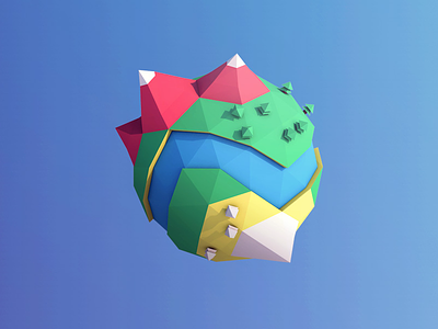 Low Poly Earth abstract design earth flat game globe illustration low poly mountains planet river trees