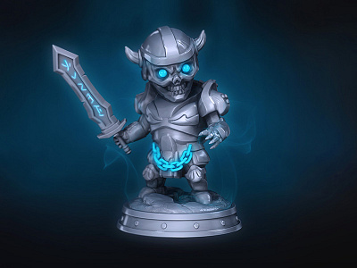 Little Death Knight 3d chibi concept cute death knight fantasy game kawaii sculpt skeleton toy zbrush