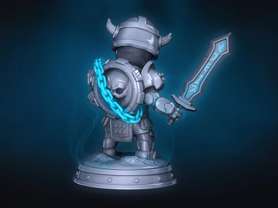 Little Death Knight Back 3d chibi concept cute death knight fantasy game kawaii sculpt skeleton toy zbrush