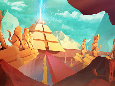 Starbeard Pyramid 3d abstract app cat digital egypt environment game illustration lowpoly pyramid videogames