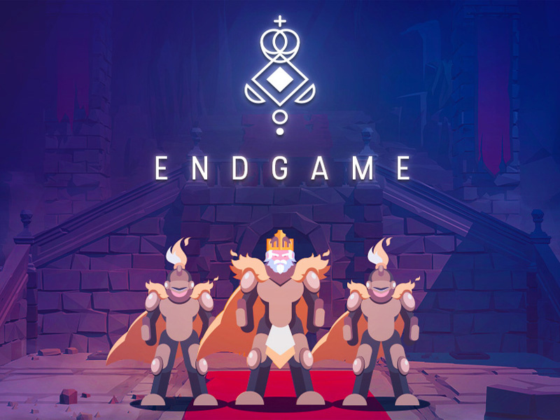 Endgame character design cartoon castle flat chess king knight icon character vector logo illustration