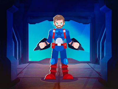 Captain America art avengers captain america cartoon character endgame flat graphic design illustration infinity war marvel vector