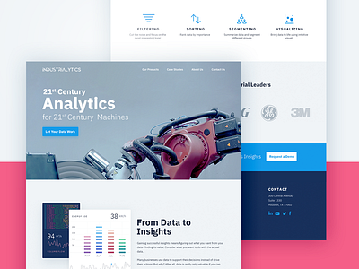 Industrial Analytics Website bootstrap creative dashboard design homepage landing page one page photoshop responsive sketch ui website
