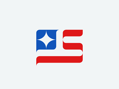 letter S + USA flag american flag art branding designer flatdesign flatillustration letter s logo logodesign logos