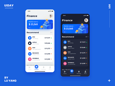 Financial Interface app ui