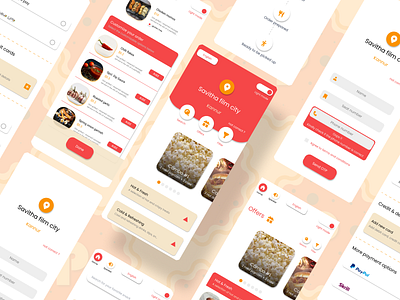 Popcrunch - snack ordering app in movie theaters amrit app designer graphic design ui ui design ux ux design web app