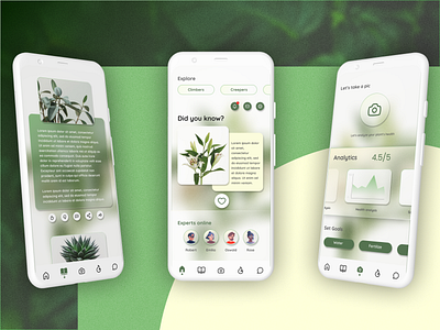 Synthesis - plant glossary app concept amrit design trend designer foliage glass glassmorphism green mint green plant ui ui design ux