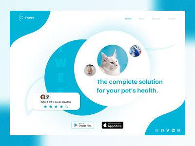 Tweet - pet healthcare website concept.