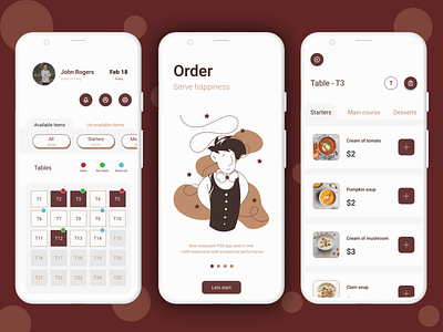 Order - restaurant waiter table management system amrit app app design designer illustration mobile design pos app restaurant ui ui design ux waiter waiter illustration
