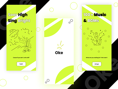 Oke - karaoke app intro illustrations