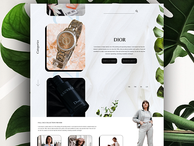 DIOR - concept webpage redesign aesthetic webpage amrit branding christian dior classy classy design design trend designer dior dior concept green design natural environment friendly sharp stunning times new roman ui ui design ux webpage webpage design