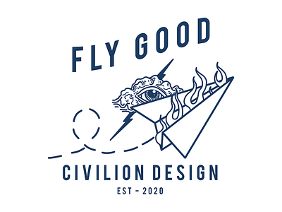 Fly good airplane animation apperal badge branding cloud design graphic flat fly good icon illustration logo vector
