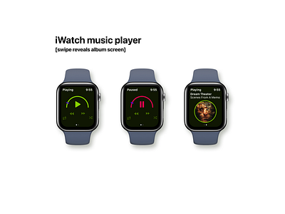 Daily UI :: Day 009 - Music Player dailyui design figma iwatch music player ui ux vector