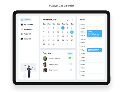 #DailyUI :: Day 038 – Calendar calendar dailyui design figma ipad app ui ux vector