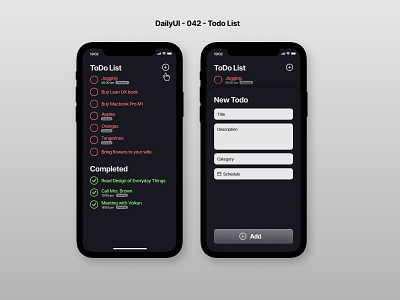 #DailyUI :: Day 042 – Todo List dailyui design figma iphone app todo list ui ux vector